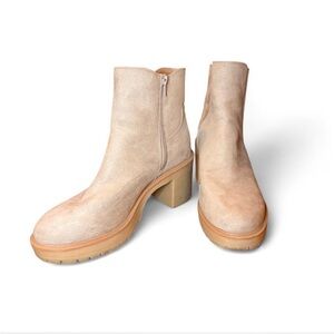 Target Taupe Suede Platform Ankle Boots
